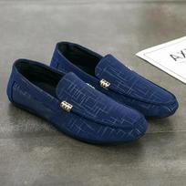 Men's casual lazy Shoes Low cut Breathable Flats Trendy versatile round toe shoe Lightweight non slip Male shoes Homme Zapatos 39 mėlyna