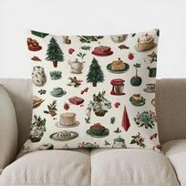 Christmas Floral  Ornamental throw pillow cover with short plush print for living room sofa decoration cushion cover 45x45cm18x18in