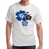 Men's and Women's T-shirts Hibiscus Flowers Retro Cult Flower Power 70s Gift S