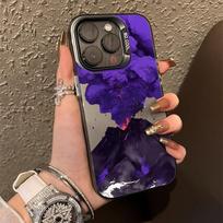 Purple flame for iPhone16/15promax/14 iPhone case 13/12/11/xsmax color silver apple 15