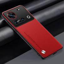 For Nubia Z70 Ultra 5G Case Luxury PU Leather Phone Case For ZTE Nubia Z70 Ultra Back Cover Silicone Shockproof Full Protection For Nubia Z70 Ultra raudona