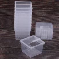 10 vnt. vabzdžių roplių vorinių terariumų veisimo dėžių perėjimo konteineriai 6.5x6.5x4.4cm gryna