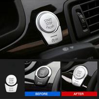 2x Chrome variklio paleidimo sustabdymo mygtuko dangtelis, skirtas BMW 5 serijos F10 F07