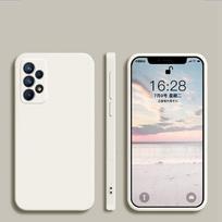 Kvadratinis minkštas skysto silikono dėklas, skirtas Samsung Galaxy S26 A37 A57 A15 A14 A54 A25 A32 A52 A16 A34 A13 A23 A33 A53 A26 A17 A36 A56, visiškos apsaugos dangtelis Galaxy A03S (164 mm) beveik baltos spalvos