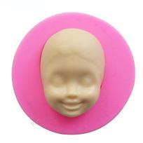 Silikono formos 3D kūdikių veido pyragas šokoladinis saldainis želė kepimo forma Fondant torto dekoravimo įrankiai rožinė