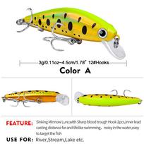 PROBEROS masalas lėtai skęstantis Minnow 3 g/4,5 cm Bionic netikras masalas Naujas masalas