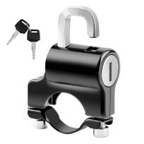 Minimalus nešiojamas šalmo užraktas, apsaugantis nuo vagystės, visiškai metalinis su 2 raktais, skirtas 22–24 mm dviračio vairui Lock Only juoda