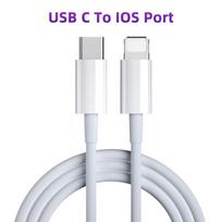 20 W PD USB tipo C laidas, skirtas iPhone 13 12 11 Pro Xs Max XR 8 8PLUS greito įkrovimo įkroviklis, skirtas MacBook iPad Pro Type-C USBC duomenų laidas 2m-USB C balta