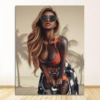 Meno plakatai ir spaudiniai Grafiti Pop Art Merginos drobės Paveikslai Gatvės Menas Namams Abstrakčios seksualios tatuiruotės moters drobė 21cm×30cm NoFrame