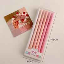 5/6/7 vnt./dėžutė Simplicity Gel Pen Fashion Gradient Pen, Vienspalvis 0,5mm Black Ink Gel Pen Puikūs raštinės reikmenys rašymo reikmenys 6pcs gray