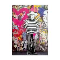 Banksy Grafiti Pop Art Drobės Tapyba Nordic Sienos Menas Paveikslai Moderniam Svetainės Abstrakčiai Cuadros Dekoras Estetiškas 21x30cm No Frame