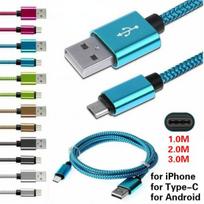 Greito įkrovimo nailoninis pintas USB duomenų įkrovimo laidas, skirtas iPhone Samsung XiaoMi HuaWei 0.25m for Android juoda