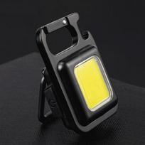 Mažas LED žibintuvėlis raktų pakabuko lemputė USB įkraunamas žibintuvėlis Daugiafunkcis nešiojamas COB 90° besisukantis stovyklavimo žibintas Basic Style