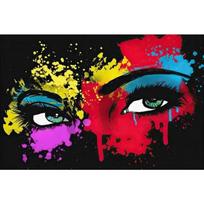Akvarelė, moteris, žalios akys, drobė, tapyba sienomis, abstraktūs graffiti plakatai ir spaudiniai gyvenamajam kambariui šiuolaikiškas namų dekoras 20x30cm no frame raudona