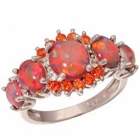 Plated Create Green Fire Opal Rings Ladies Opal Jewelry Gift Gemstone Ring Jewelry Gift C raudona