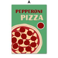 Pizza Ramen Tacos Burger Spaghetti Grilled Cheese Posters Prints Canvas Painting Nordic Wall Art Pictures Kitchen Room Decor 21X30cm No Frame red