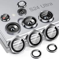Fotoaparato objektyvo apsauga, skirta Samsung Galaxy S24 Ultra S23 S22 Plus FE Individualus metalinis žiedas grūdinto stiklo fotoaparato ekrano apsauga samsung S23plus sidabras