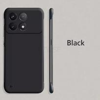 Berėmelis Plonas Matinis Kietas PC Galinio Dangtelio Dėklas skirtas Xiaomi Poco F6 Pro F 6 5G PocoF6 Pro Saldainių Spalvos Berėmis Matinis Smūgiams Atsparus Bamperis For Poco F6 juoda