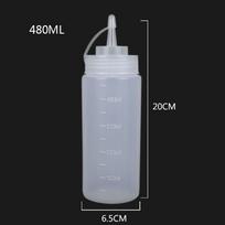 Restoranas Kokybiškas plastikinis išspaudžiamas butelis, puikiai tinkantis salotų padažams (1100 ml) 480ML