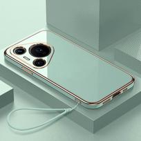 Huawei Pura 70 Pro dėklas Huawei Pura 70 telefono dėklas Pura 70 + prabangus kvadratinis galvanizuotas smūgiams atsparus minkšto silikono galinis dangtelis Fundas Huawei Pura 70