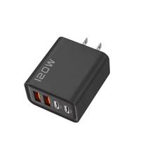 4 prievadų USB C PD įkroviklis Greitas įkrovimas 3.0 C tipo USB telefono įkrovikliai greito įkrovimo adapteris, skirtas iPhone 15 14 Samsung Xiaomi Huawei US juoda