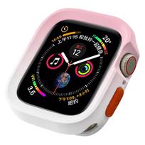 TPU apsauginiai Apple Watch dėklai, skirti Apple Watch Ultra 2 Case 49mm 45mm 41mm 44mm 40mm 38mm buferio rėmo apvalkalas IWatch Series 9 8 7 6 5 4 SE 44MM 45MM - Apple 4 - 9 rožinė/balta