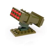 Surinkti statybiniai blokai, minifigūrėlių priedai, ginklai, kariniai žaislai gray