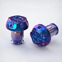2Pcs Motorcycle Handlebars Grips Bar Ends Plug Handle Bar Sliders Burning Titanium For YAMAHA EROX155 NVX155 XMAX300 17.5mm Internal Diameter #470059 blue