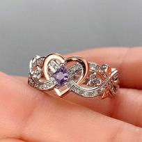 Kūrybingi moteriški širdies žiedai su romantišku rožių gėlių dizainu Vestuvių sužadėtuvių meilės žiedai Karštas išpardavimas estetiniai papuošalai 5