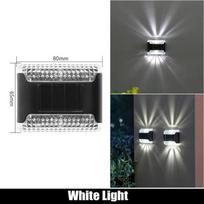 4000LM LED Solar Wall Lamp Waterproof Solar Garden Light Four Sides Spotlight Up And Down Luminous Lighting For Outdoor Decoration Lamp white light- 1PCS