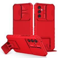 Slystantis kameros objektyvo apsauginis dėklas Samsung Samsung A55 A35 A54 A16 A15 A53 A52 A33 A73 smūgiams atsparus šarvuotas stovas laikiklis dangtelis for Galaxy A14 5G raudona