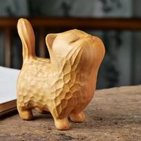 1pc Woodcarving Ornaments Handlebars Wooden Products Carving Pieces Creative Wooden Solid Wood Crafts 1pc brown