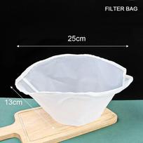 Sojų pupelių filtro tinklinis maišelis Nailonas Skysčio filtro tinklelis Pieno kavos filtro tinklelis Daugkartinis smulkaus tinklelio dažų išspaudžiamas tinklelio virtuvės įrankis 25cm white