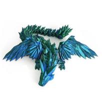 3D spausdinta skraidančio drakono figūrėlė, judantys sąnariai, kiniško drakono figūra, artikuliuotas sparnuotas drakono modelis, fidget žaislas, stalo dekoracija, ornamentas A žalia
