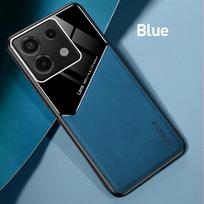 Odinės tekstūros dėklas Xiaomi Redmi Note Pro 13 5G Note 12 Pro 12S 11 11S dangtelis su magnetiniu laikikliu automobiliui Coque Fundas Capa Redmi Note 13 4G mėlyna