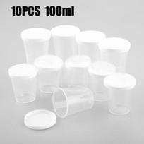 10pcs Set 100ml Medicine Measuring Cups With Lids Cap Container Storage Holders