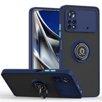 For Poco X4 Pro 5G Case Magnetic Ring Stand Holder Armor Shockproof Coque For Poko Little Poco X4 Pro X4Pro Pocox4pro Back Cover For Poco X4 Pro tamsiai mėlyna spalva