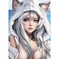 Karštos Seksualios Anime Paplūdimio Merginos Drobės Plakatai ir Spaudiniai Graži Manga Merginos Drobės Tapyba Sienų Meno Paveikslai Namų Kambario Dekorui 21cm×30cm NoFrame
