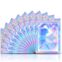 50pcs Resealable Smell Proof Bags Holographic Foil Bags Pouch Bag Flat Zip Lock Bag for Food Candy Jewelry Screw MIT 6x8cm