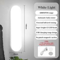 LED indukcinė šviesa su judesio jutikliu, spintelės šviestuvas, belaidės LED naktinės lemputės, įkraunama per USB, laiptų lemputė, kūdikių priežiūros, miegamojo šviesa