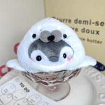 Animacinis pingvinas delfinas bangininis ryklys lėlė pliušinis pakabukas raktams animacinis automobilio raktų pakabukas Kawaii moteriškos rankinės pakabukas aksesuarai dovanų gray