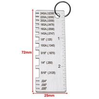 Metalo lakšto storio matuoklis Suvirinimo matuoklis Litavimo apžiūros įrankiai Nerūdijantis plienas Nešiojama suvirintojo liniuotė Vielos matuoklis Pack of 1