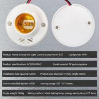 AC 110V-240V E27 pagrindo lizdas valdomas garsu arba PIR judesio žmogaus kūno infraraudonųjų spindulių jutikliu lempų laikiklis lemputė LED naktinė lemputė atidėjimo laikas Type 1