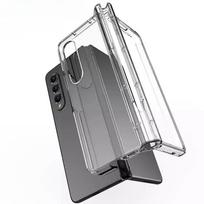 Samsung Z Fold 7 skaidrus apsauginis dėklas su lanksto ir rašiklio laikiklio apsauga, smūgiams atsparus kietas PC dėklas Galaxy Z Fold7 Fold6 Fold5 Galaxy Z Fold3 5G gryna