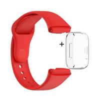 Apyrankė Redmi Watch 3 Active išmaniajam laikrodžiui, minkšta silikoninė apyrankė, apyrankė Redmi Watch3 Lite, apyrankė su dėklu Redmi watch 3 Active raudona