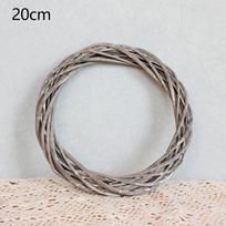 Kalėdinis rotangas žiedui, vytelių vynuogienas, girlianda kabinimui, vestuvinis pilkas vainikas 20cm