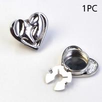 1 vnt. Sagos dangtelis Galvanizuoti sąsagos Išskirtinė širdelės forma Šaunūs papuošalai Vakarėlio sagos dekoracija Dovana 24x17mm B sidabras