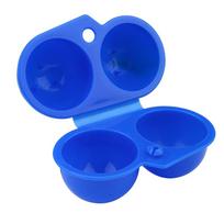 Plastikinis 2 vnt. kiaušinių laikymo dėžutė konteineris lauko iškyloms, stovyklavimui(Mėlyna) Blue mėlyna