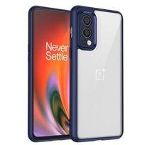 Oneplus Nord 2 DN2101 DN2103 dėklas Padengtas Silikoninis Bamperis Atsparus Smūgiams Skaidrus Galinis Dangtelis Kietas Telefono Dėklas Oneplus Nord 2 Nord2 Pc + tpu&OnePlus Nord 2 5G mėlyna