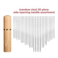 30 vnt./rinkinys Senyvo amžiaus aklų adatų smeigtukai su skylute rankiniam siūlui Siuvimo adatos įrankis Wood color